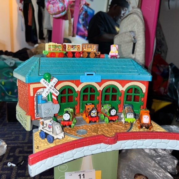 Thomas The Train Station Playset w/ 10 Trains - Picture 2 of 3